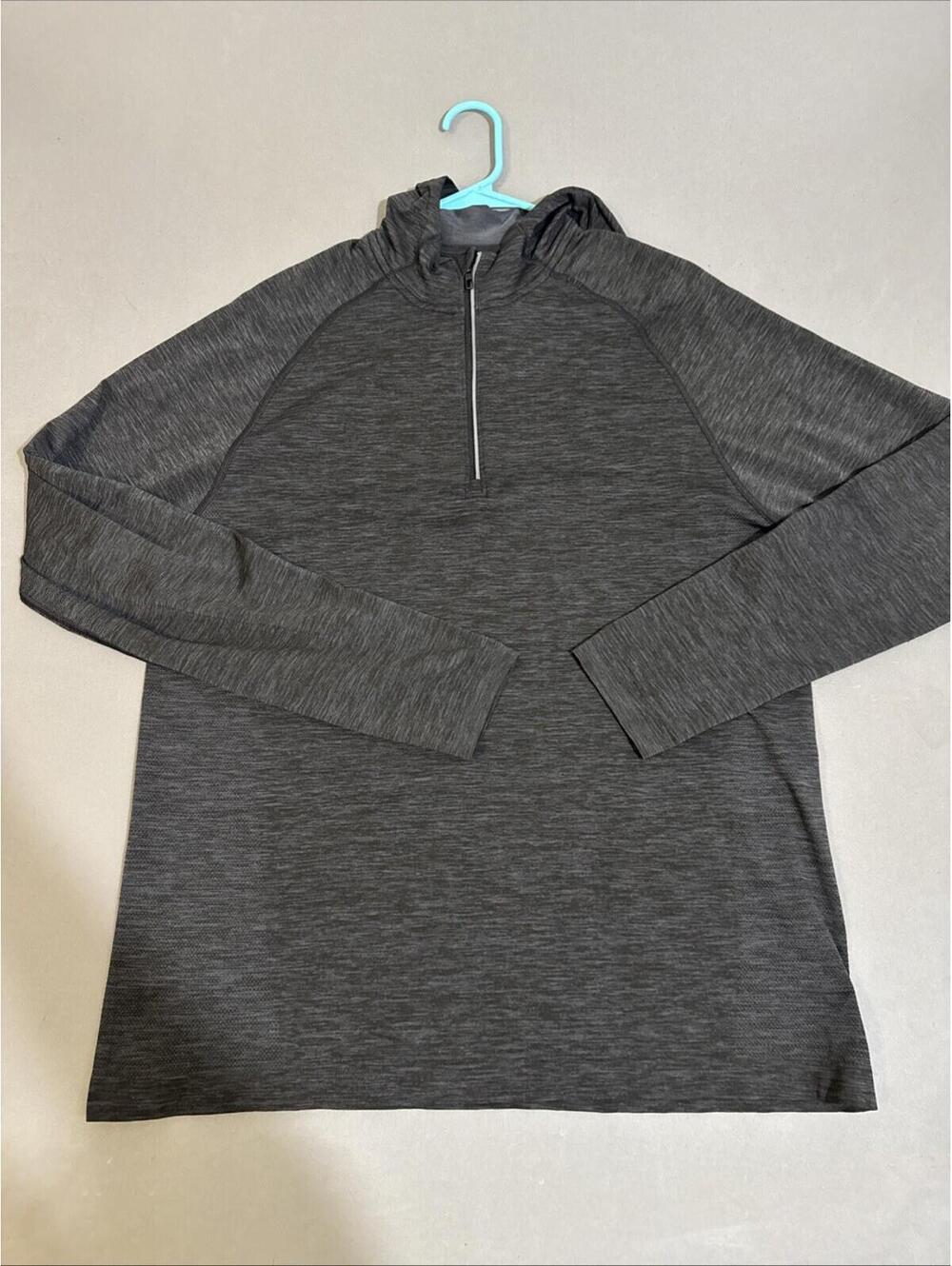 LULULEMON TIME TO GET DIRTY GET OUTSIDE GET SWEATY HOODIE SHIRT GREY SIZE XL
